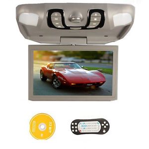 Gray 15 6" HD LCD Car DVD Player IR FM Roof Mounted Overhead Monitor 32BT Games