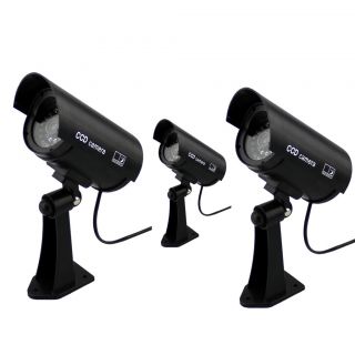 3X Fake Surveillance Dummy Security CCD Camera with LED Light Indoor and Outdoor