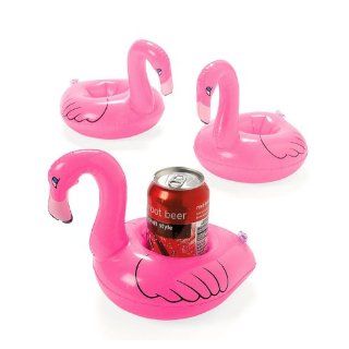 12 Inflatable Pink Flamingo Floating Swimming Pool Fun Drink Holder Coasters New