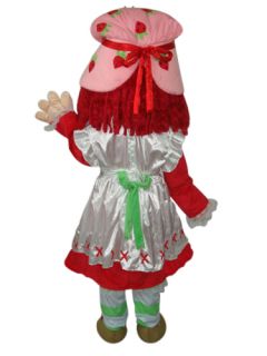 Strawberry Girl Shortcake Cartoon Adult Mascot Costume