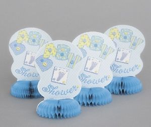 Blue Stitch 4 x Honeycomb Decorations Multibuy OFFER Baby Shower Party Boy
