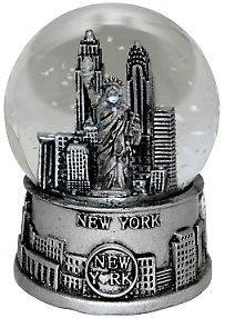 New York Snow Globe 65mm Silver New York Snow Globes New York Souvenirs
