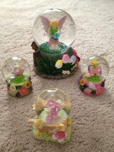 Large Spring Fairy Butterfly Musical Water Globe 3 Mini Spring Globes Glitter