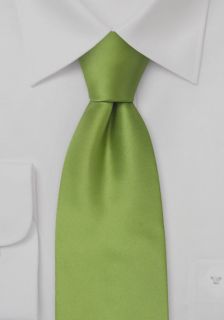 New Boy Neck Long Tie Solid Zipper Necktie Solid Green