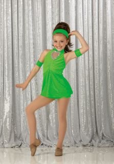 Teachers Dancing Crazy Green Shorts Top Halloween Dance Costume Size Choice