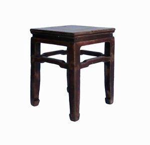 Vintage Traditional Chinese Natural Wood Stool Chair Table Stand F102