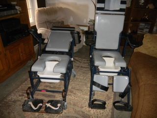 Activeaid Traum Aid Reclining Shower Commode Chair with 4" Wheels