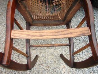 Antique Wooden Cane Rocking Chair
