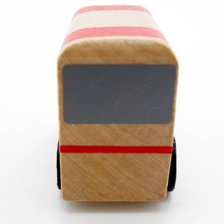 New Red White Hand Made Wooden Wood Mini Ambulance Car Baby Kids Toys