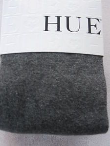 Hue Sweater Tights Socks Leggings "Flat Knit" Cotton 003 Gray Heather s M New
