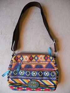 Lily Bloom Green Eco Friendly Aztec Tikal Recycled Handbag Purse Shoulder Bag