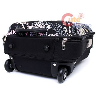 Hello Kitty Rolling Luggage ABS Trolley Bag 20" Hard Suit Case Black Pink Sanrio