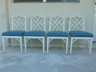 4 Beautiful Chinese Chippendale Side Chairs Sold as Is in Found Condition