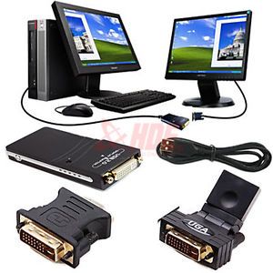 USB 2 0 to DVI VGA HDMI Multi Display Dual Monitor Graphics Converter Adapter