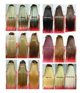 Fashionable Heat OK Long Straight Synthetic Full Head Clip in Hair Extensions