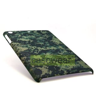 Green Digital Camo Slim Rubberized Hard Case Cover for iPad Mini Accessory