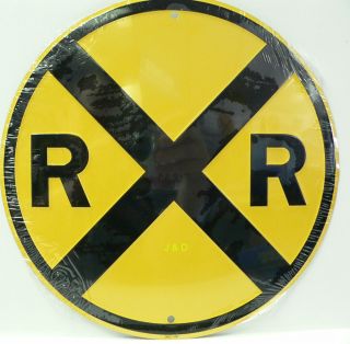 Railroad Crossing Sign for Train Hobbyist Rec Room Kids Room 