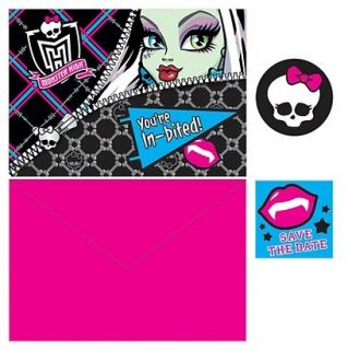 Monster High Birthday Party Invitations with Seals Save The Date Stickers 8ct