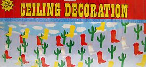 Cowboy Boots cacti Hanging Ceiling Decorations Western Party Supplies