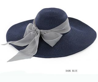 16 Colours Summer Sun Beach Floppy Derby Hat Wide Brim Straw Folding Ladies Cap