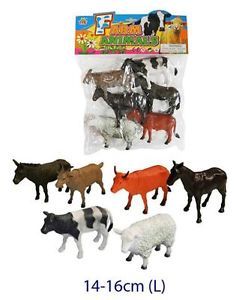 6 Pcs Farm Animals Toy Set Figurines Pretend Play Kids Children Prsechool