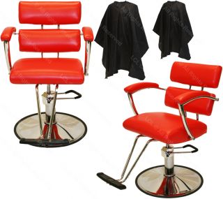 2 Professional Red Hydraulic Barber Chair Styling Hair Beauty Salon Equipment