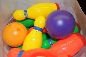 Kids Plastic 8 PC Toy Bowling Set 2 Balls 6 Pins