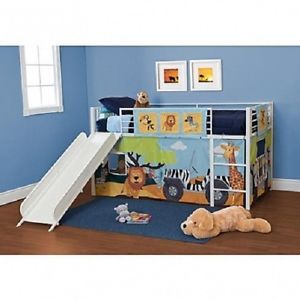 Loft Bunk Bed Curtain Tent Twin Jungle Animal Zoo Furniture Kids Toddler Toys