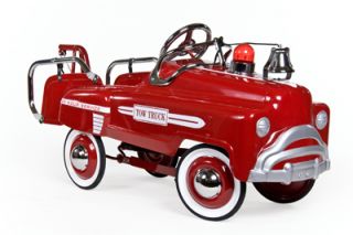 Red Tow Truck Pedal Car Childrens Retro Kids Toy New