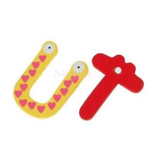 6X A Z Letters Alphabet Wooden Fridge Magnet Carton Kid Education Toy Memo Pin