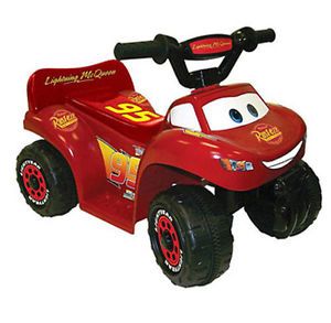 Disney Cars Quad 6 Volt Battery Powered Ride on Push Button Stop Go Kids Car Toy