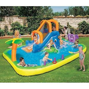 Banzai Animal Friends Splash Water Slide Kids Water Pool Fun Yard Toys Sprinkler