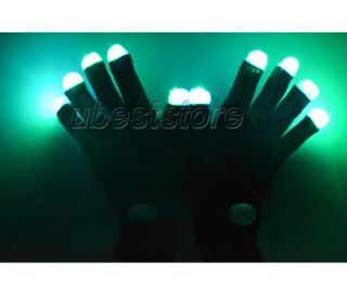 1 Pair of Light Up Black LED Gloves Rave Disco Party Dance Party Halloween