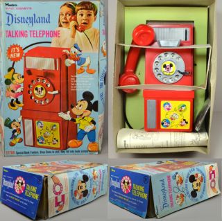 Disney 1960s Disneyland Mickey Mouse Talking Telephone Hasbro Unused