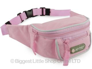Hi Tec Girls Kids Canvas Pink Waist Bum Bag Travel Holiday New Security Safe