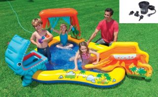 Intex Dinosaur Play Center Inflatable Kids Swimming Pool Quick Fill Air Pump