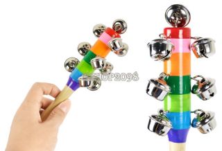 5pcs Roll Kids Children Drum Musical Instruments Kit Set Hand Bells Rattles EP98