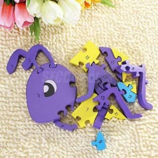 Wooden Ant Jigsaw Puzzle Education w Number Preschool Kids Brain Development Toy