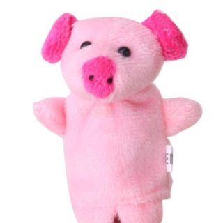 Lovely Pink Pig Hand Puppet Finger Puppet Soft Velvet Preschool Kids Toys