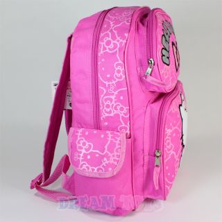 14" Sanrio Hello Kitty Pink Glitter Backpack Bag School Girls Kids Med