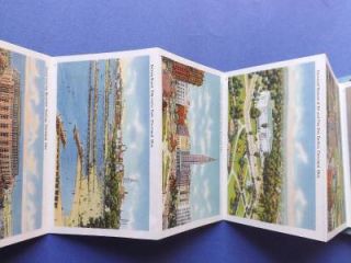 Ohio Postcard Fold Out Souvenir Booklet Cleveland Airport Bridge Park Stadium