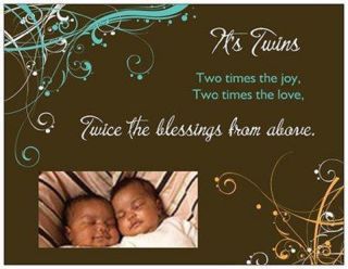 20 African American Twins Baby Boy Girl Shower Invitations Cards Post Cards
