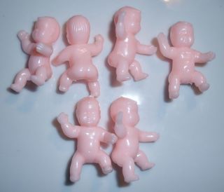 D00584 Set of 6 Miniature Unpainted Babies Baby OOAK Shower Party Favors Crafts