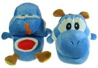 Nintendo Super Mario Brother Bros Blue Yoshi Plush Kids Slipper 1 Pair