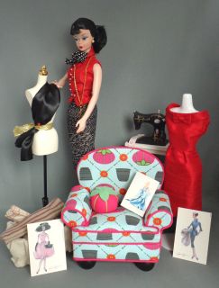 Miniature Upholstered Chair for Silkstone Barbie Fashion Royalty Doll Displays