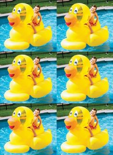 6 Swimline 9062 Inflatable Swimming Pool Giant Ducky Ride on Floating Toy Rafts