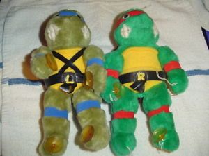 Teenage Mutant Ninja Turtles Plush 1988 Playmates TMNT Lot of 2 Suction Cup Toys