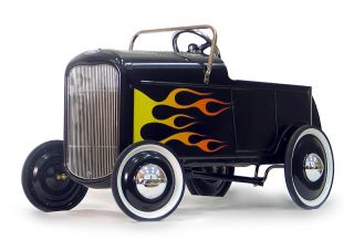 New 1932 Replica Black Ford Roadster Kids Childrens Pedal Car Hot Rod Toy