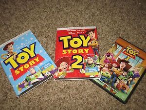 Walt Disney Pixar Toy Story Trilogy 1 2 3 Set Kids DVD Lot Collection