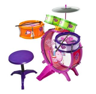 8PC Colorful Music Set Drum Toys Boy Girl Children with Play Stool Kids
